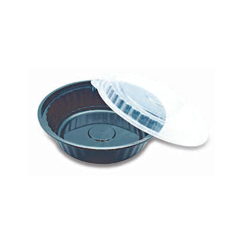 Black Round Microwavable Cont. + M/W Lids