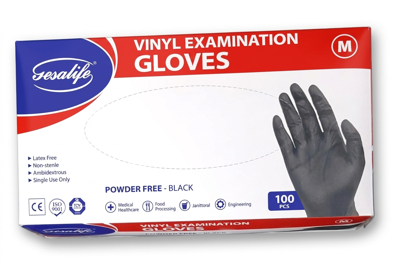 Vinyl Gloves – Black